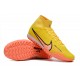 Nike Air Zoom Mercurial Superfly IX Elite TF High-top Yellow Women And Men Soccer Cleats