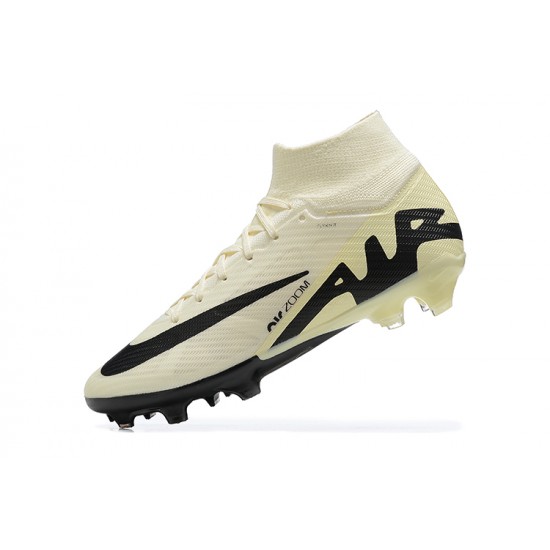 Nike Air Zoom Mercurial Superfly Ix Elite Fg Beige Black For Men High-top Football Cleats