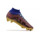 Nike Air Zoom Mercurial Superfly Ix Elite Fg Blue Gold Pink For Men High-top Football Cleats