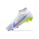 Nike Air Zoom Mercurial Superfly Ix Elite Fg Blue White Yellow Green For Men High-top Football Cleats 