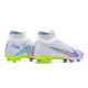 Nike Air Zoom Mercurial Superfly Ix Elite Fg Blue White Yellow Green For Men High-top Football Cleats