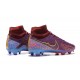 Nike Air Zoom Mercurial Superfly Ix Elite Fg Deepwine Blue Gold For Men High-top Football Cleats 