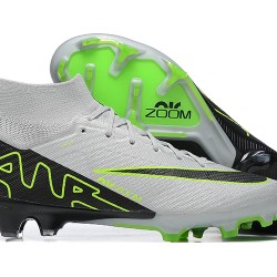Nike Air Zoom Mercurial Superfly Ix Elite Fg Gray Black Green For Men High-top Football Cleats 