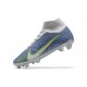 Nike Air Zoom Mercurial Superfly Ix Elite Fg Gray Blue Black For Men High-top Football Cleats