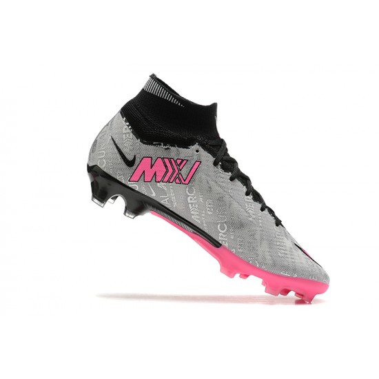 Nike Air Zoom Mercurial Superfly Ix Elite Fg Gray Pink Black For Men High-top Football Cleats