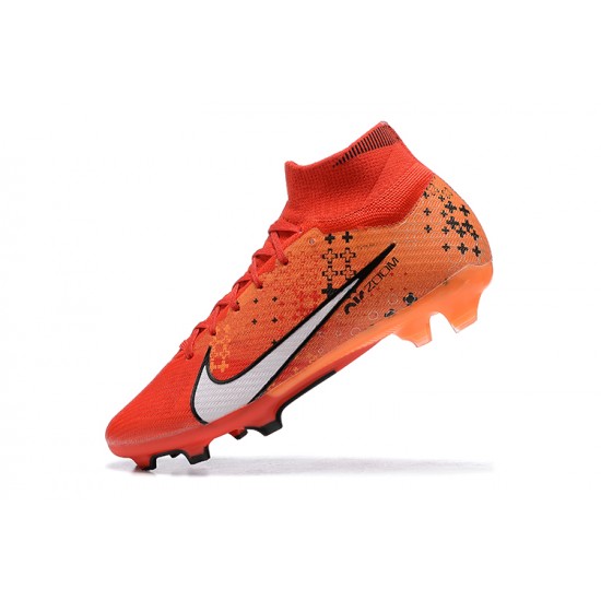 Nike Air Zoom Mercurial Superfly Ix Elite Fg Orange Black White For Men High-top Football Cleats