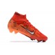 Nike Air Zoom Mercurial Superfly Ix Elite Fg Orange Black White For Men High-top Football Cleats