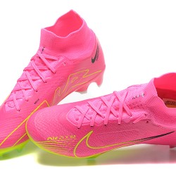 Nike Air Zoom Mercurial Superfly Ix Elite Fg Pink Yellow Black For Men High-top Football Cleats 