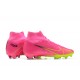 Nike Air Zoom Mercurial Superfly Ix Elite Fg Pink Yellow Black For Men High-top Football Cleats