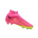 Nike Air Zoom Mercurial Superfly Ix Elite Fg Pink Yellow Black For Men High-top Football Cleats 