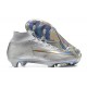 Nike Air Zoom Mercurial Superfly Ix Elite Fg Silver For Men High-top Football Cleats 