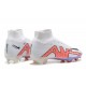 Nike Air Zoom Mercurial Superfly Ix Elite Fg White Black Orange For Men High-top Football Cleats 