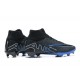 Nike Air Zoom Mercurial Superfly Ix Elite Fg White Blue Black For Men High-top Football Cleats 