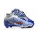 Nike Air Zoom Mercurial Superfly Ix Elite Fg White Blue Gold For Men High-top Football Cleats