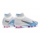 Nike Air Zoom Mercurial Superfly Ix Elite Fg White Blue Pink For Men High-top Football Cleats 