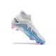 Nike Air Zoom Mercurial Superfly Ix Elite Fg White Blue Pink For Men High-top Football Cleats 