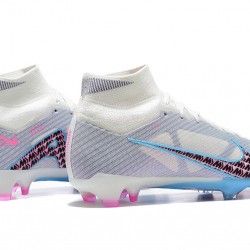 Nike Air Zoom Mercurial Superfly Ix Elite Fg White Blue Pink Red For Men High-top Football Cleats 