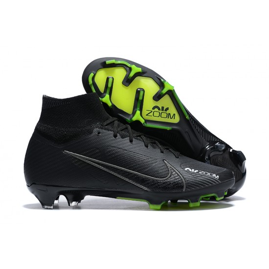 Nike Air Zoom Mercurial Superfly Ix Elite Fg White Green Black For Men High-top Football Cleats 