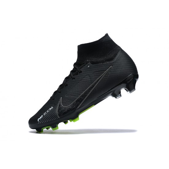Nike Air Zoom Mercurial Superfly Ix Elite Fg White Green Black For Men High-top Football Cleats