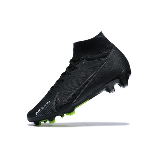 Nike Air Zoom Mercurial Superfly Ix Elite Fg White Green Black For Men High-top Football Cleats 