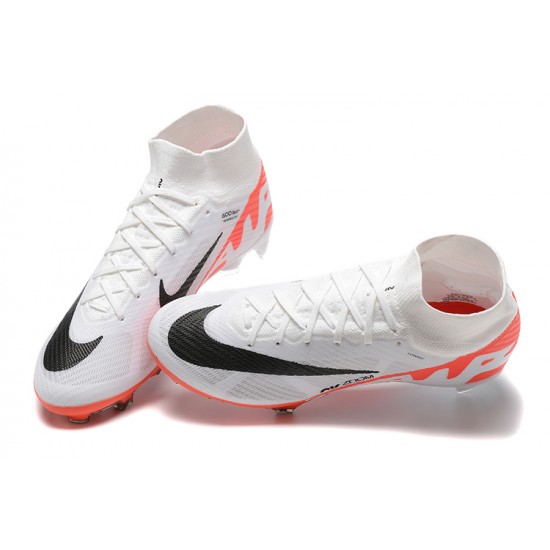 Nike Air Zoom Mercurial Superfly Ix Elite Fg White Orange Black For Men High-top Football Cleats