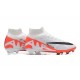 Nike Air Zoom Mercurial Superfly Ix Elite Fg White Orange Black For Men High-top Football Cleats