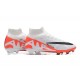 Nike Air Zoom Mercurial Superfly Ix Elite Fg White Orange Black For Men High-top Football Cleats 