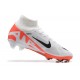 Nike Air Zoom Mercurial Superfly Ix Elite Fg White Orange Black For Men High-top Football Cleats