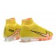 Nike Air Zoom Mercurial Superfly Ix Elite Fg Yellow Black Pink For Men High-top Football Cleats 