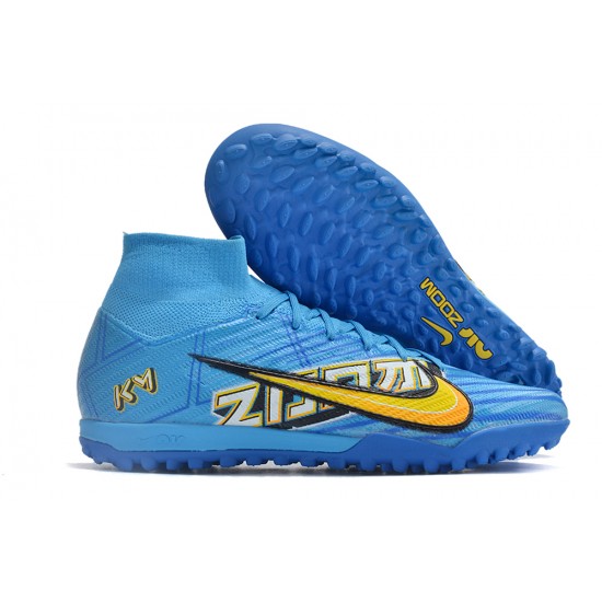 Nike Air Zoom Mercurial Superfly TF High-top Blue Women And Men Soccer Cleats