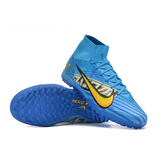 Nike Air Zoom Mercurial Superfly TF High-top Blue Women And Men Soccer Cleats