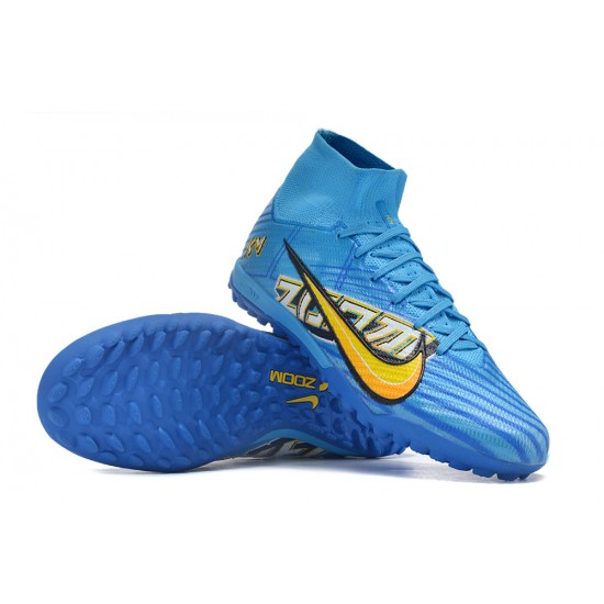 Nike Air Zoom Mercurial Superfly TF High-top Blue Women And Men Soccer Cleats 