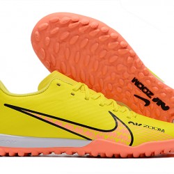 Nike Air Zoom Mercurial Vapor XV Academy TF Low-top Yellow Women And Men Soccer Cleats 