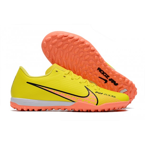 Nike Air Zoom Mercurial Vapor XV Academy TF Low-top Yellow Women And Men Soccer Cleats 