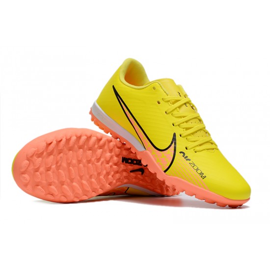 Nike Air Zoom Mercurial Vapor XV Academy TF Low-top Yellow Women And Men Soccer Cleats 