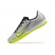 Nike Air Zoom Mercurial Vapor XV Academy TF Silver Green Yellow For Men Low-top Soccer Cleats 