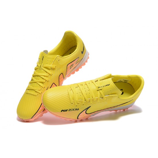 Nike Air Zoom Mercurial Vapor XV Academy TF Yellow Pink For Men Low-top Soccer Cleats