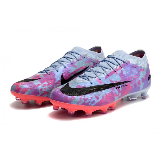 Nike Air Zoom Mercurial Vapor XV Elite AG Low-top Purple Grey Women And Men Soccer Cleats 