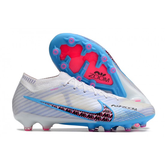 Nike Air Zoom Mercurial Vapor XV Elite AG Low-top White Blue Pink Women And Men Soccer Cleats