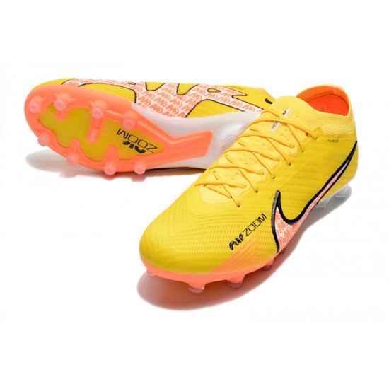 Nike Air Zoom Mercurial Vapor XV Elite AG Low-top Yellow Women And Men Soccer Cleats 
