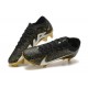 Nike Air Zoom Mercurial Vapor XV Elite FG Black Gold White For Men Low-top Soccer Cleats 