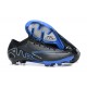 Nike Air Zoom Mercurial Vapor XV Elite FG Black White Blue For Men Low-top Soccer Cleats 