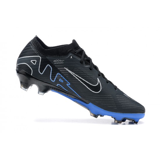 Nike Air Zoom Mercurial Vapor XV Elite FG Black White Blue For Men Low-top Soccer Cleats 