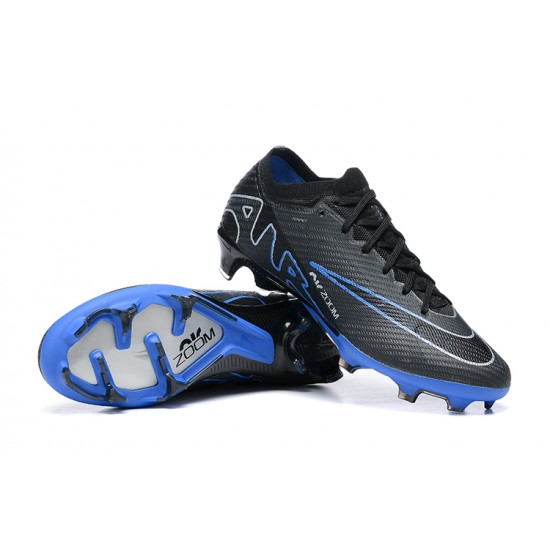 Nike Air Zoom Mercurial Vapor XV Elite FG Black White Blue For Men Low-top Soccer Cleats 