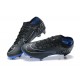Nike Air Zoom Mercurial Vapor XV Elite FG Black White Blue For Men Low-top Soccer Cleats 