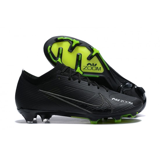 Nike Air Zoom Mercurial Vapor XV Elite FG Black Yellow For Men Low-top Soccer Cleats 