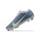 Nike Air Zoom Mercurial Vapor XV Elite FG Blue Gray Yellow For Men Low-top Soccer Cleats 