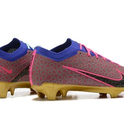 Nike Air Zoom Mercurial Vapor XV Elite FG Blue Pink Glod For Men Low-top Soccer Cleats 