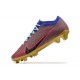 Nike Air Zoom Mercurial Vapor XV Elite FG Blue Pink Glod For Men Low-top Soccer Cleats 