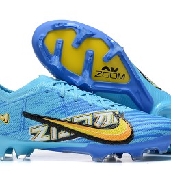 Nike Air Zoom Mercurial Vapor XV Elite FG Blue Yellow For Men Low-top Soccer Cleats 